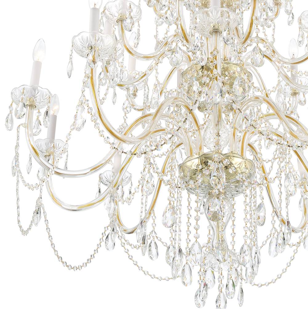 Crystorama 1156-PB-CL-MWP Polished Brass Traditional Crystal 25 Light Polished Brass Chandelier Image 3