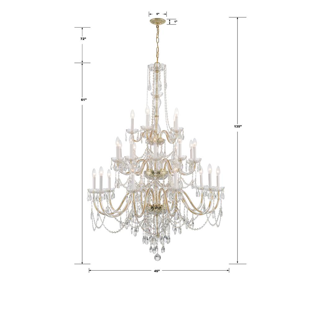 Crystorama 1156-PB-CL-MWP Polished Brass Traditional Crystal 25 Light Polished Brass Chandelier Image 2