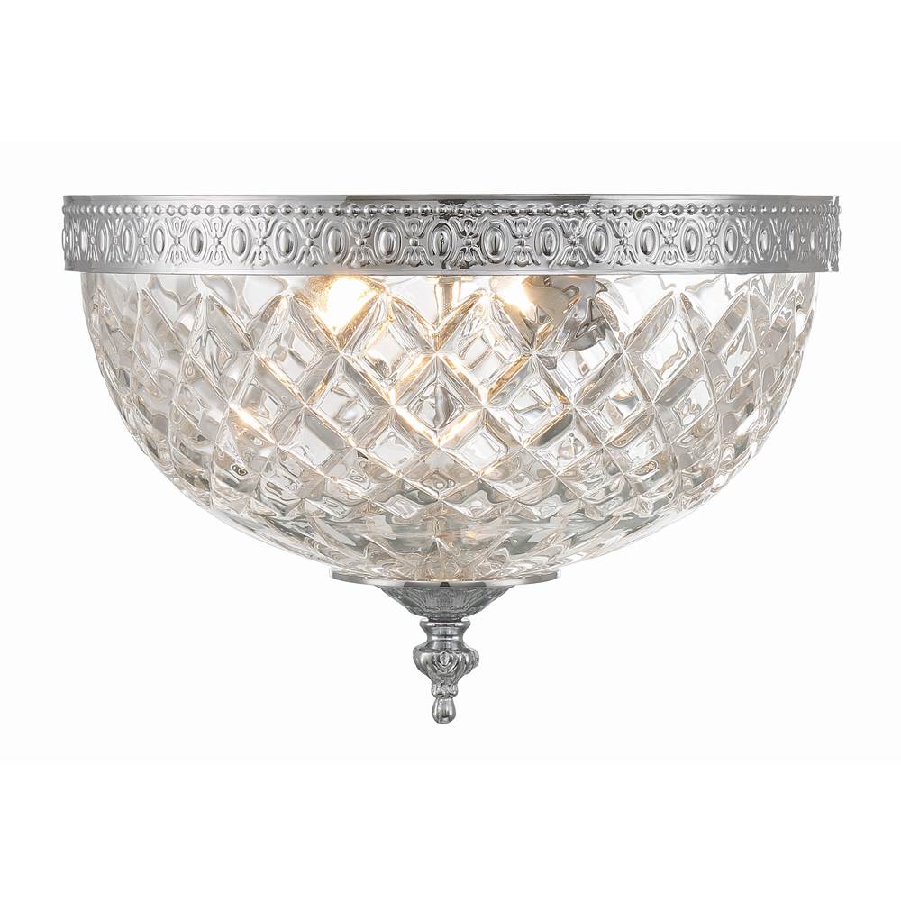 Crystorama 117-10-CH Polished Chrome Crystorama 2 Light Polished Chrome Crystal Ceiling Mount Image 1