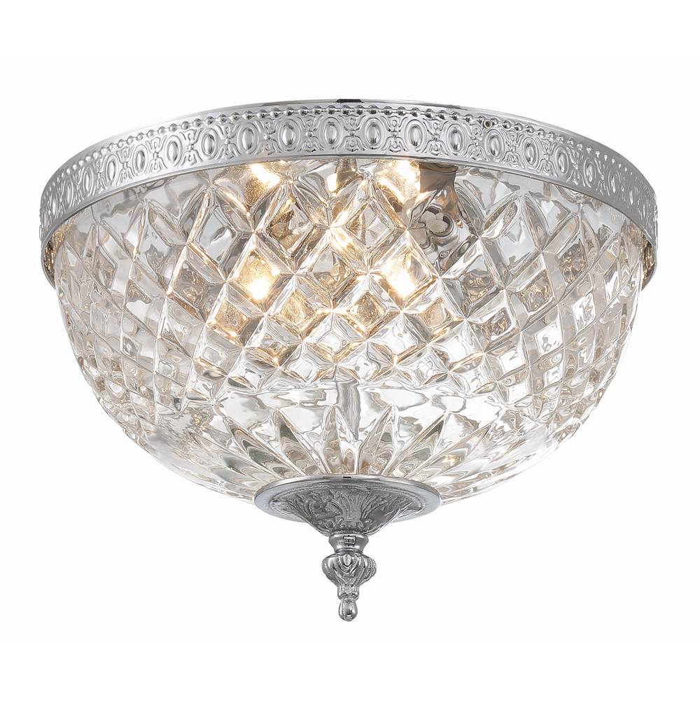 Crystorama Ceiling Mount Crystorama 2 Light Polished Chrome Crystal Ceiling Mount