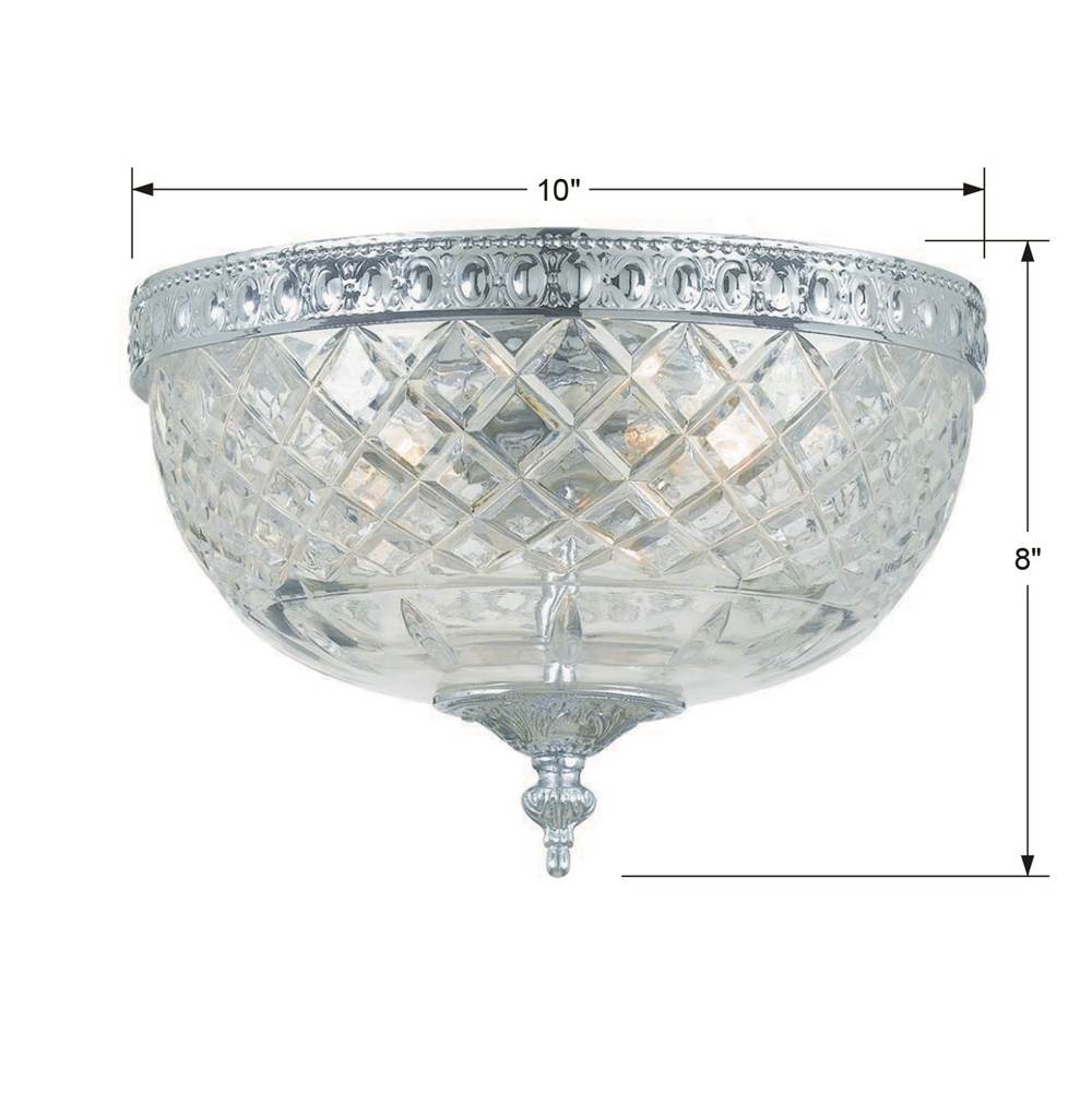 Crystorama 117-10-CH Polished Chrome Crystorama 2 Light Polished Chrome Crystal Ceiling Mount Image 2