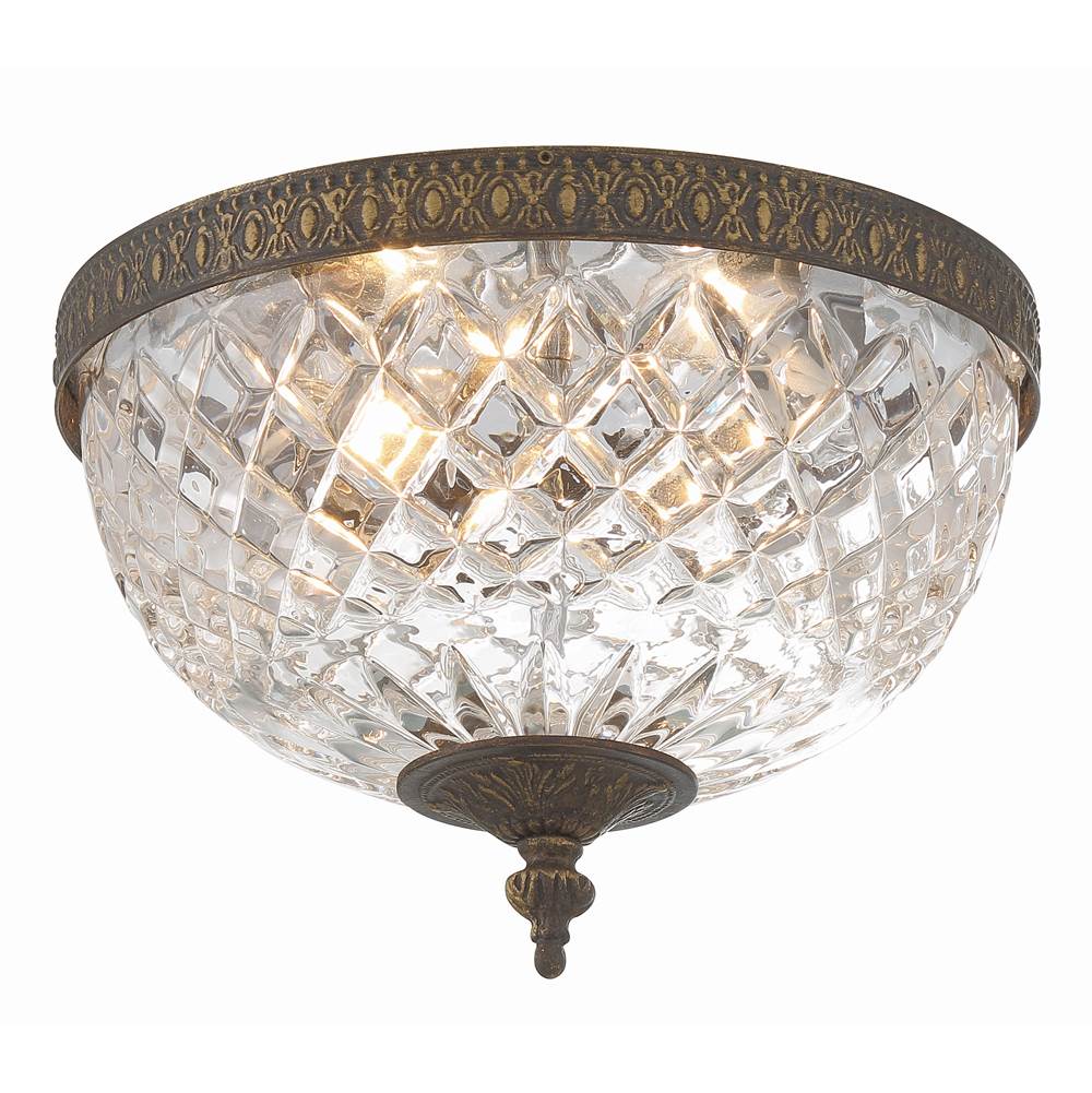 Crystorama Ceiling Mount Crystorama 2 Light Polished Chrome Crystal Ceiling Mount