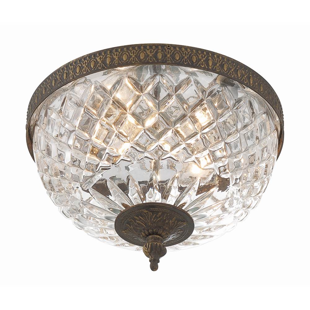 Crystorama 117-10-EB English Bronze Crystorama 2 Light English Bronze Crystal Ceiling Mount Image 4