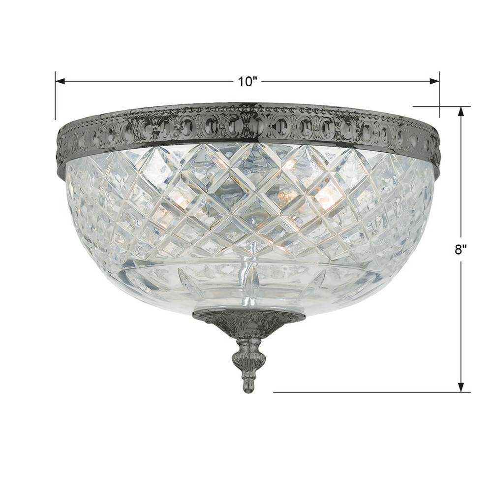 Crystorama 117-10-EB English Bronze Crystorama 2 Light English Bronze Crystal Ceiling Mount Image 2