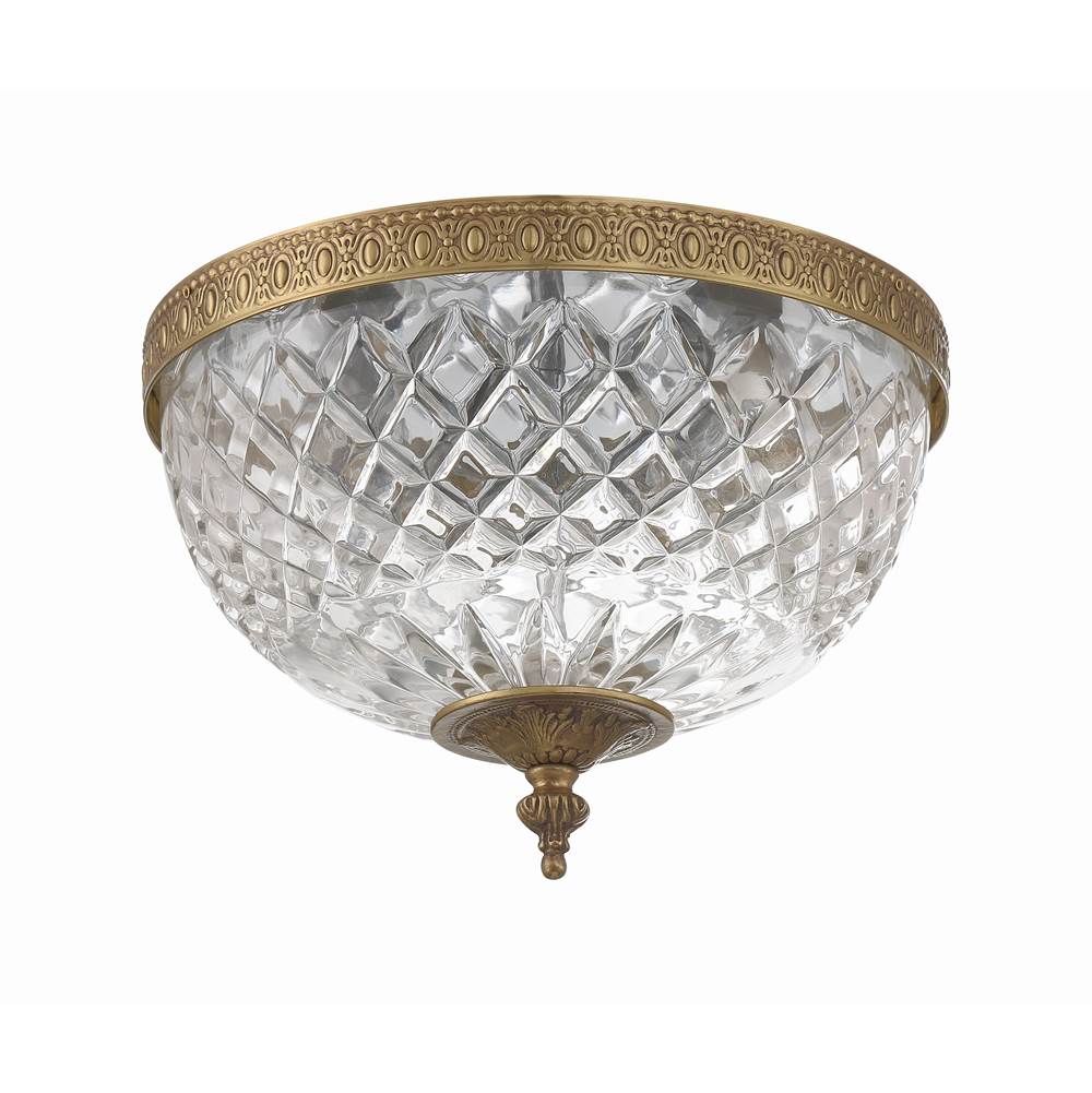 Crystorama Ceiling Mount Crystorama 2 Light Polished Chrome Crystal Ceiling Mount