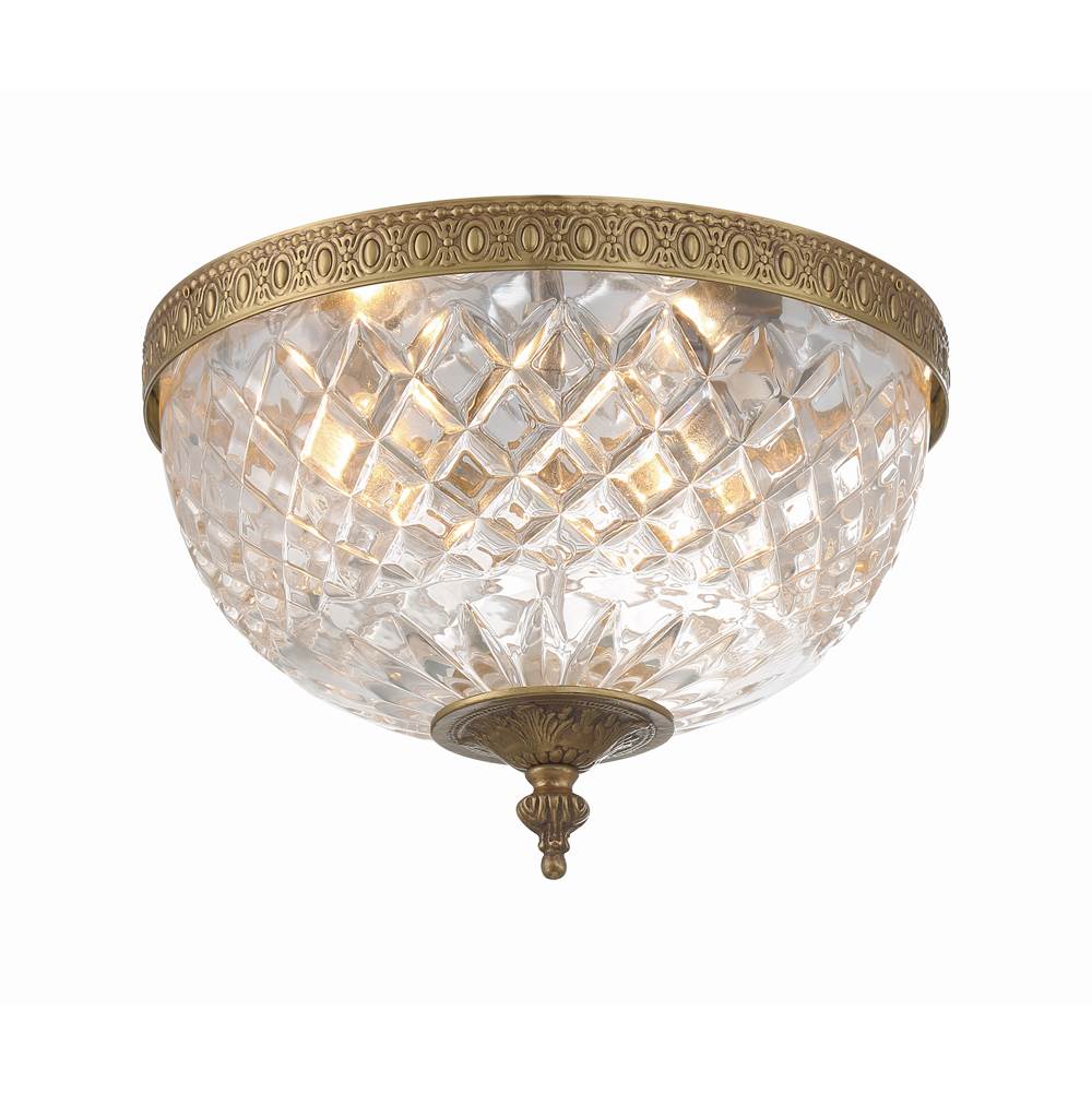 Crystorama 117-10-OB Olde Brass Crystorama 2 Light Olde Brass Crystal Ceiling Mount Image 5