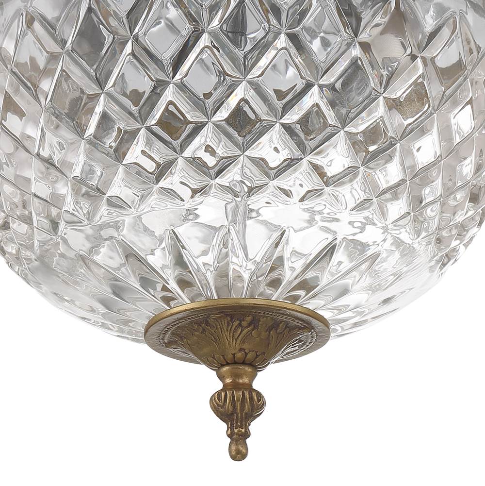 Crystorama 117-10-OB Olde Brass Crystorama 2 Light Olde Brass Crystal Ceiling Mount Image 3