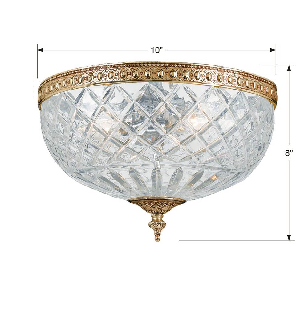Crystorama 117-10-OB Olde Brass Crystorama 2 Light Olde Brass Crystal Ceiling Mount Image 2
