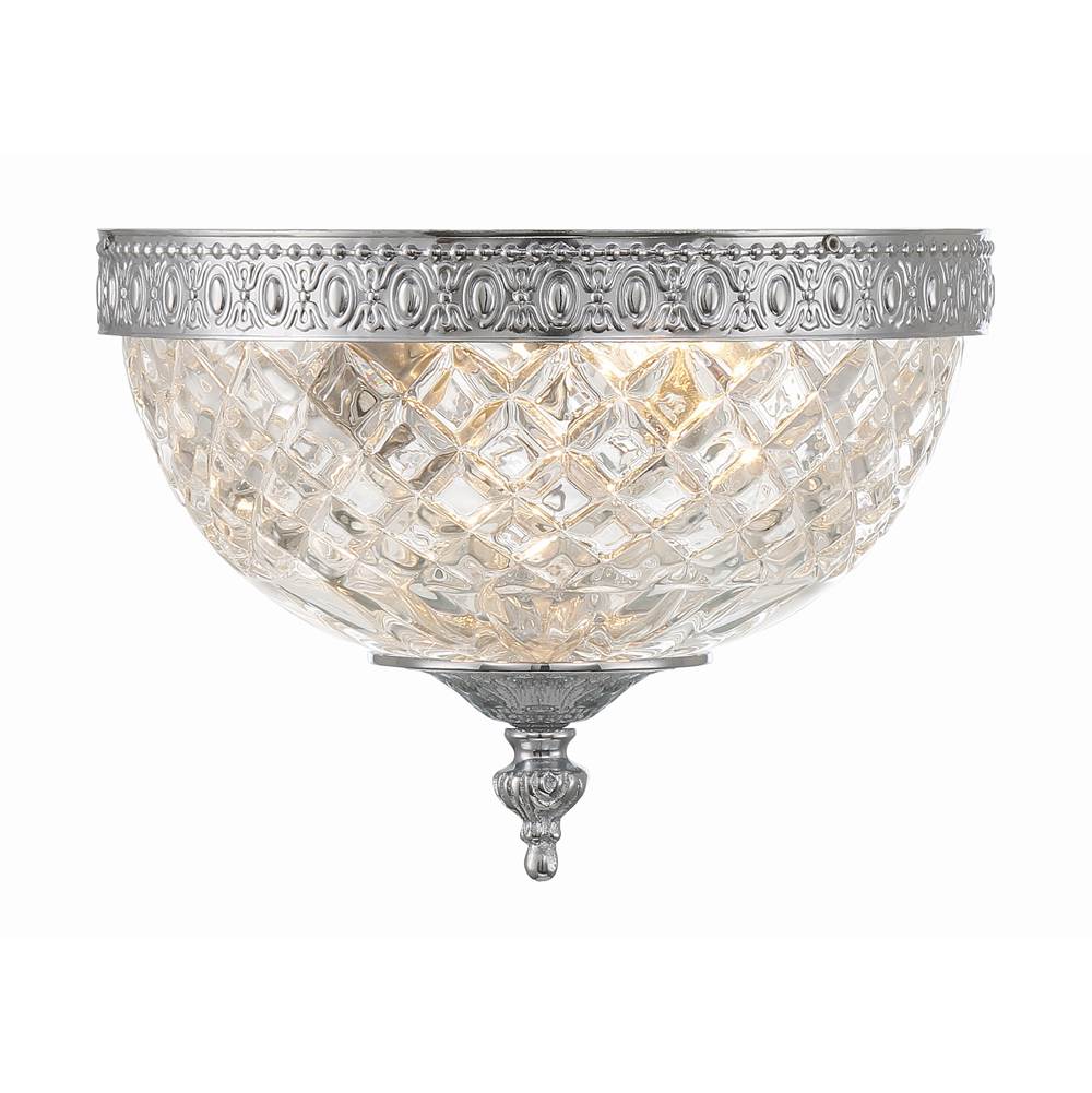 Crystorama 117-8-CH Polished Chrome Crystorama 2 Light Polished Chrome Crystal Ceiling Mount Image 1
