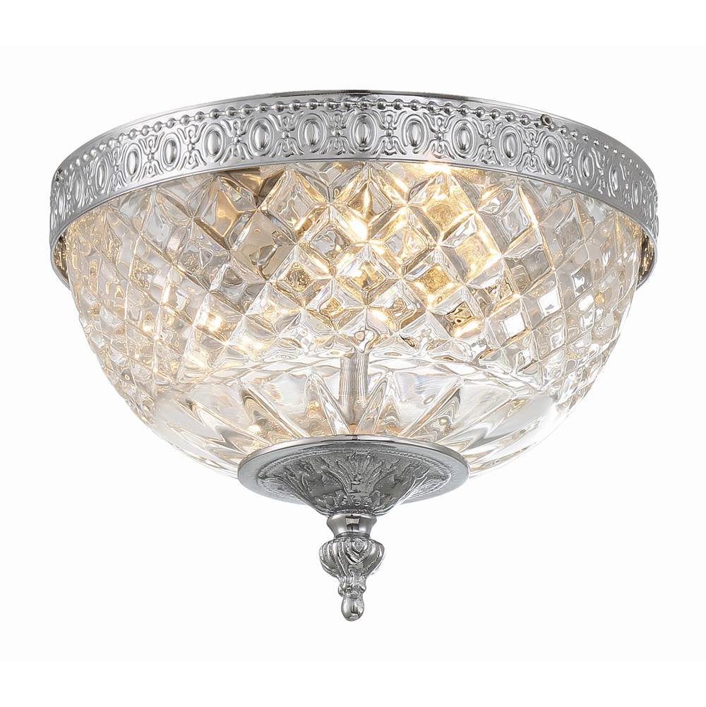 Crystorama Ceiling Mount Crystorama 2 Light Polished Chrome Crystal Ceiling Mount