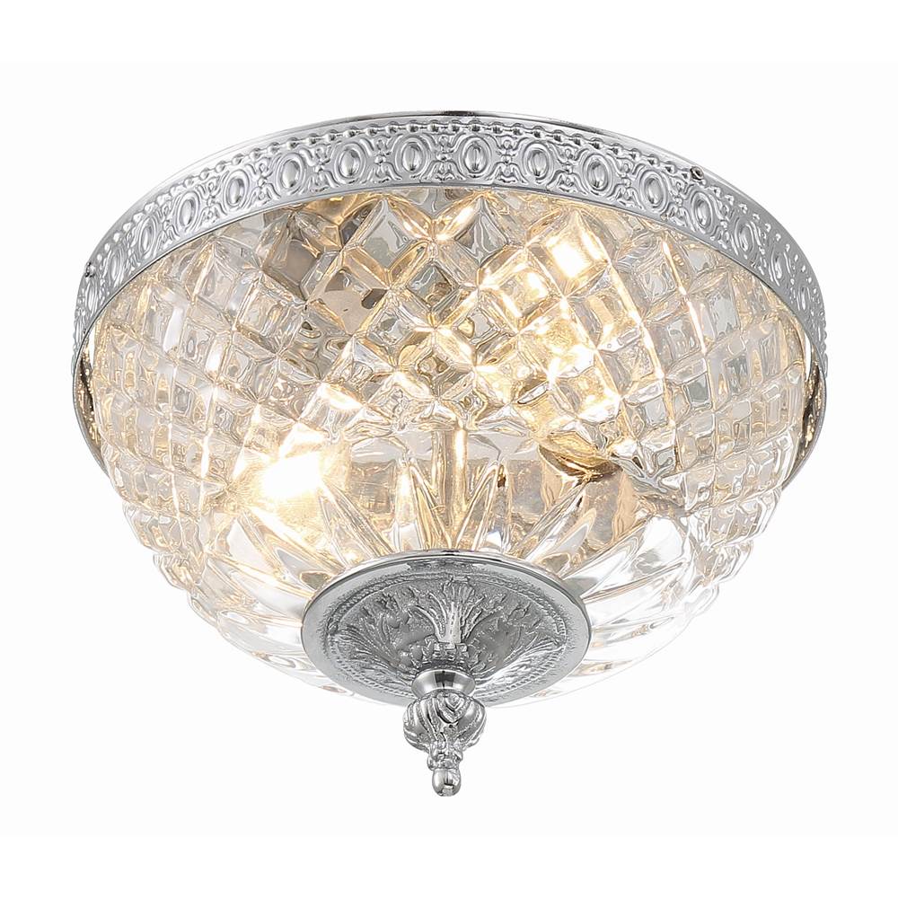 Crystorama 117-8-CH Polished Chrome Crystorama 2 Light Polished Chrome Crystal Ceiling Mount Image 4
