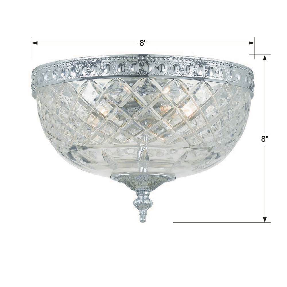 Crystorama 117-8-CH Polished Chrome Crystorama 2 Light Polished Chrome Crystal Ceiling Mount Image 2