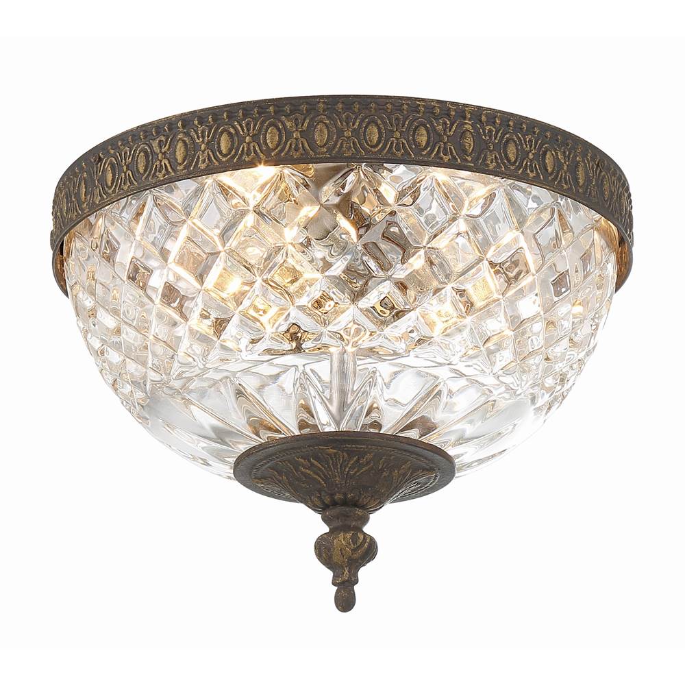 Crystorama Ceiling Mount Crystorama 2 Light Polished Chrome Crystal Ceiling Mount
