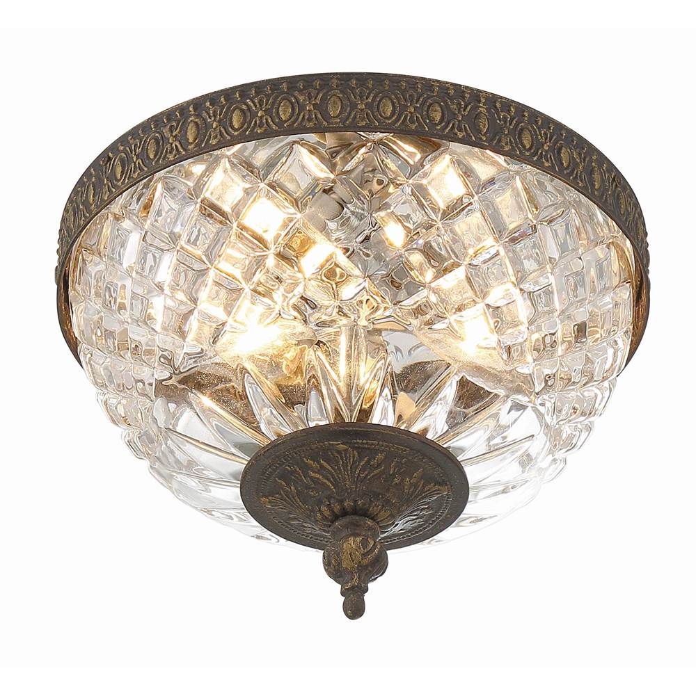Crystorama 117-8-EB English Bronze Crystorama 2 Light English Bronze Crystal Ceiling Mount Image 4