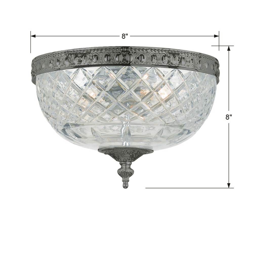 Crystorama 117-8-EB English Bronze Crystorama 2 Light English Bronze Crystal Ceiling Mount Image 2