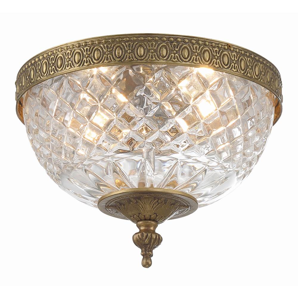 Crystorama Ceiling Mount Crystorama 2 Light Polished Chrome Crystal Ceiling Mount