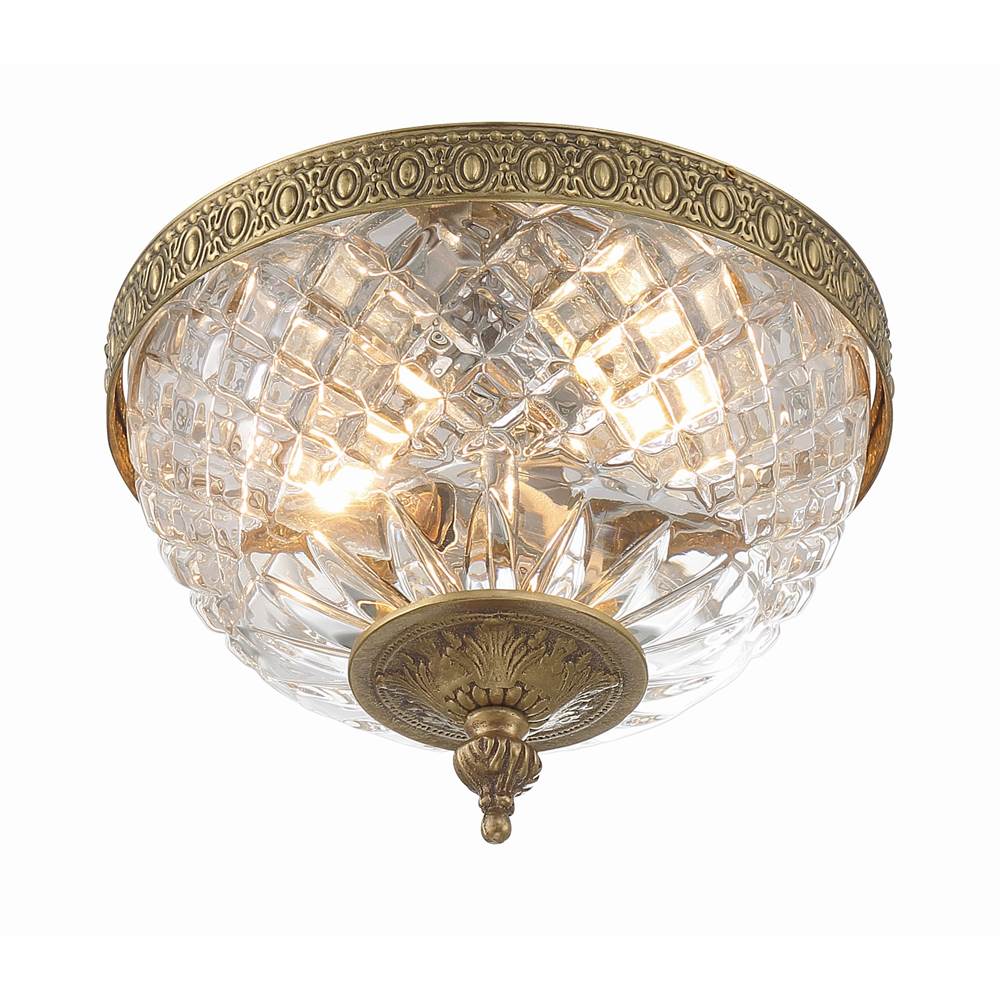 Crystorama 117-8-OB Olde Brass Crystorama 2 Light Olde Brass Crystal Ceiling Mount Image 4