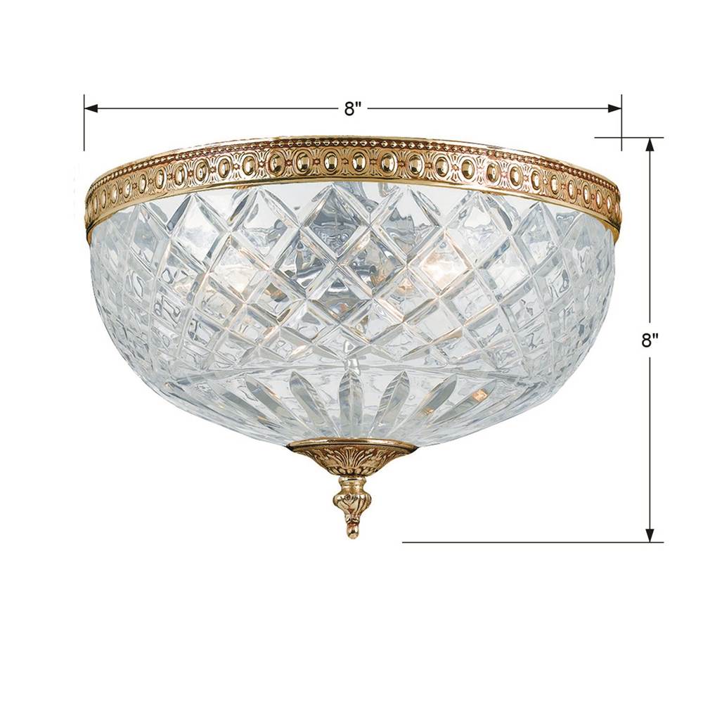 Crystorama 117-8-OB Olde Brass Crystorama 2 Light Olde Brass Crystal Ceiling Mount Image 2
