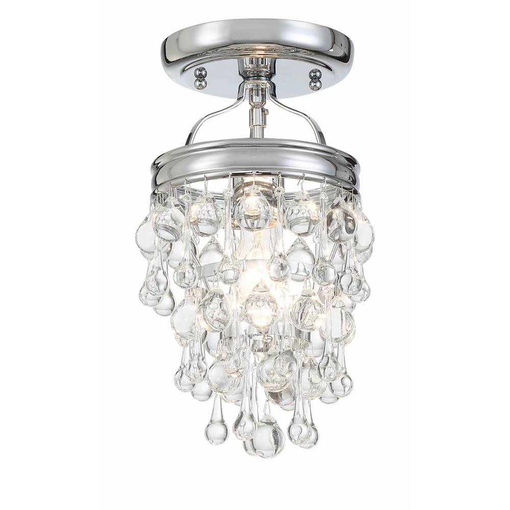 Crystorama 131-CH_CEILING Polished Chrome Calypso 1 Light Crystal Teardrop Polished Chrome Ceiling Mount Image 1