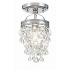 Crystorama 131-CH_CEILING Polished Chrome Calypso 1 Light Crystal Teardrop Polished Chrome Ceiling Mount Image 1