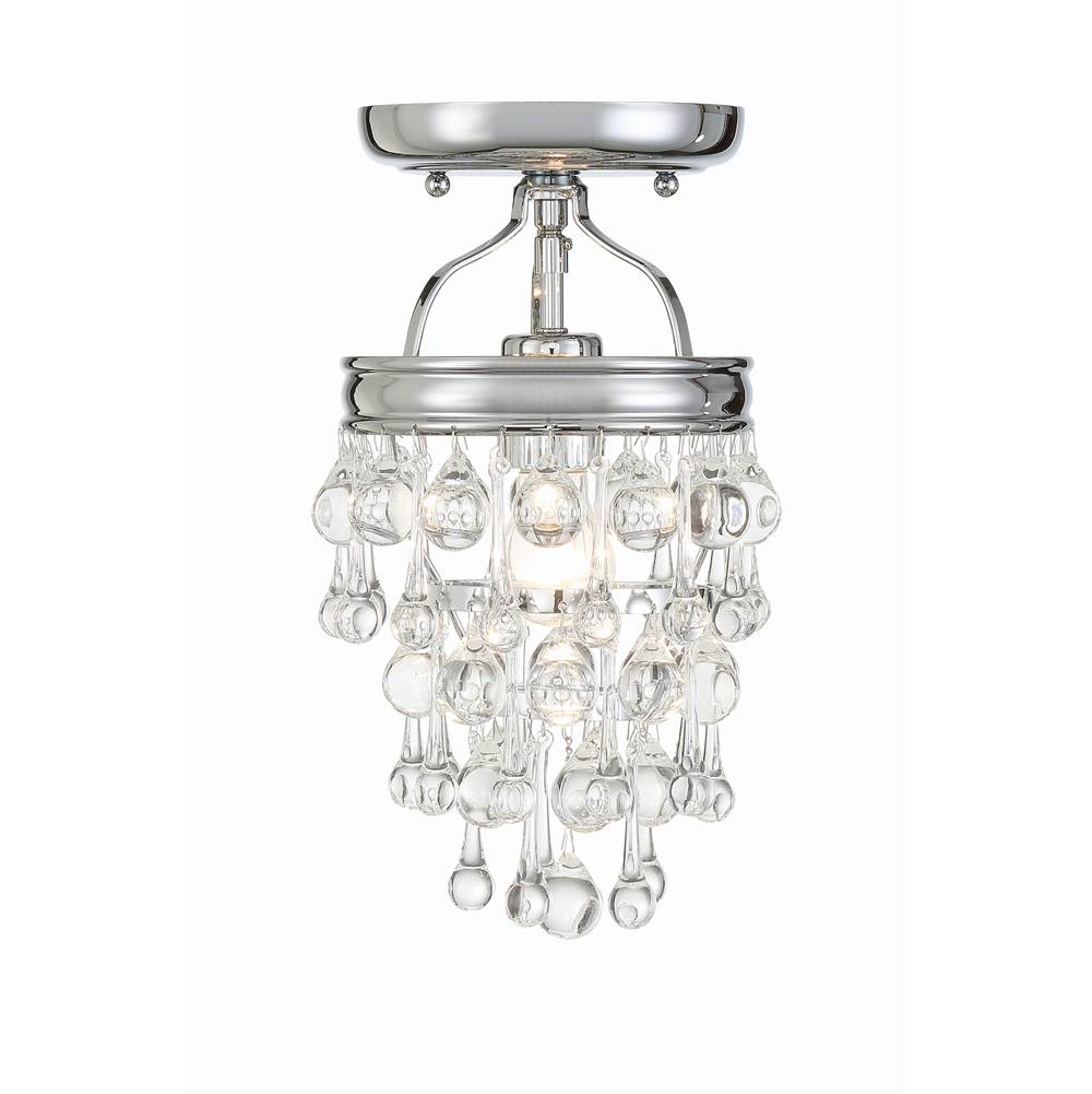 Crystorama Calypso 1 Light Crystal Teardrop Polished Chrome Ceiling Mount