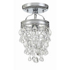 Crystorama 131-CH_CEILING Polished Chrome Calypso 1 Light Crystal Teardrop Polished Chrome Ceiling Mount Image 3