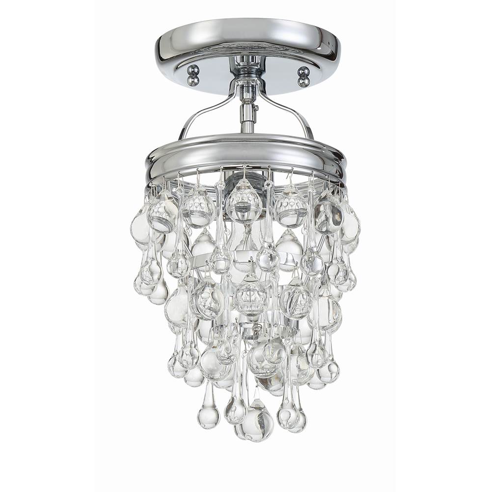 Crystorama 131-CH_CEILING Polished Chrome Calypso 1 Light Crystal Teardrop Polished Chrome Ceiling Mount Image 3