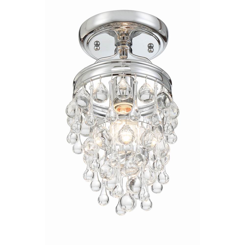 Crystorama 131-CH_CEILING Polished Chrome Calypso 1 Light Crystal Teardrop Polished Chrome Ceiling Mount Image 2