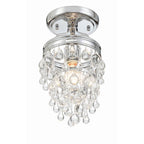 Crystorama 131-CH_CEILING Polished Chrome Calypso 1 Light Crystal Teardrop Polished Chrome Ceiling Mount Image 2