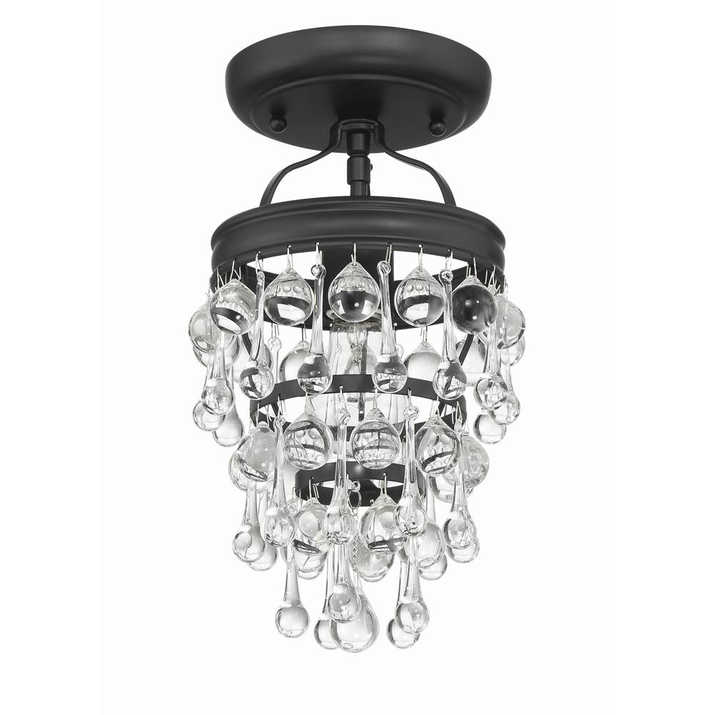 Crystorama Calypso 1 Light Crystal Teardrop Polished Chrome Ceiling Mount