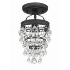 Crystorama Calypso 1 Light Crystal Teardrop Polished Chrome Ceiling Mount