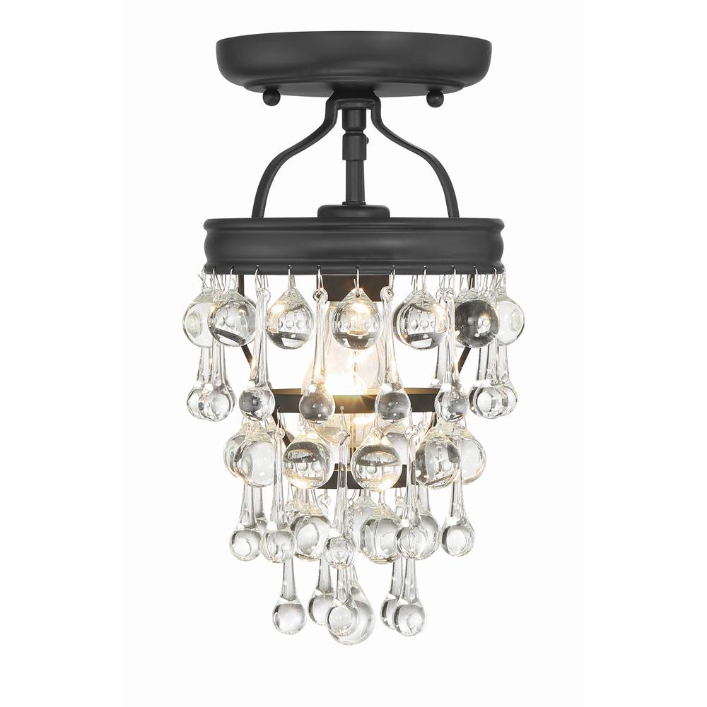 Crystorama 131-MK_CEILING Matte Black Calypso 1 Light Matte Black Ceiling Mount Image 3