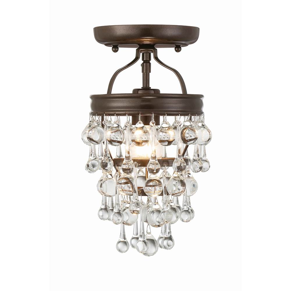 Crystorama Calypso 1 Light Crystal Teardrop Polished Chrome Ceiling Mount