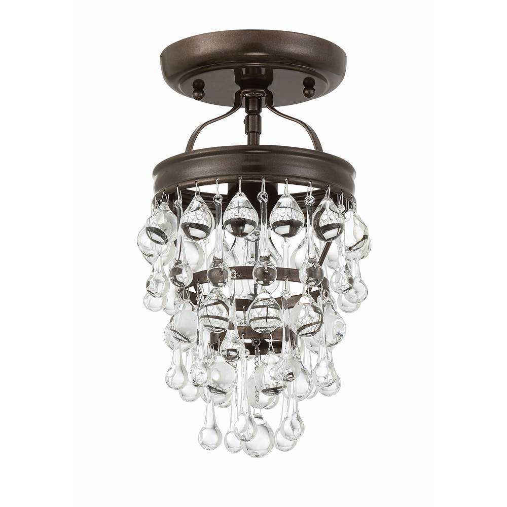 Crystorama 131-VZ_CEILING Vibrant Bronze Calypso 1 Light Crystal Teardrop Vibrant Bronze Ceiling Mount Image 3