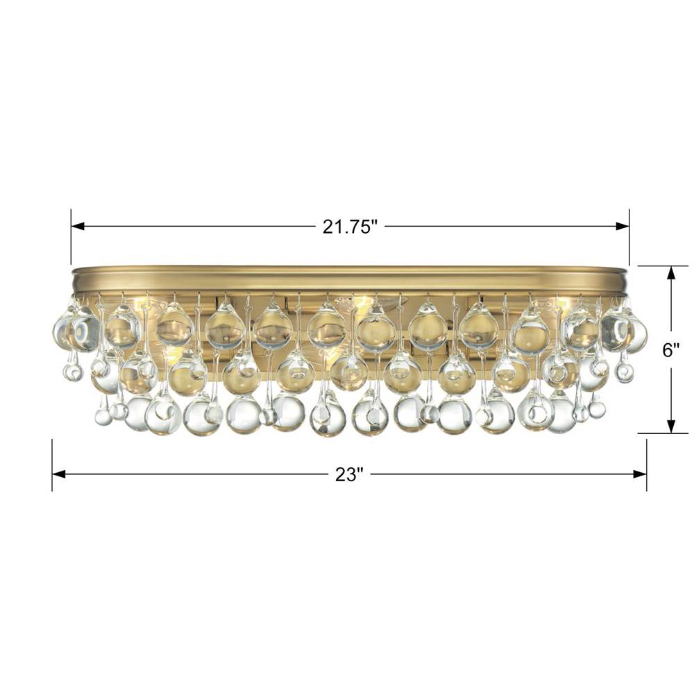Crystorama Calypso 6 Light Crystal Teardrop Polished Chrome Bathroom Vanity