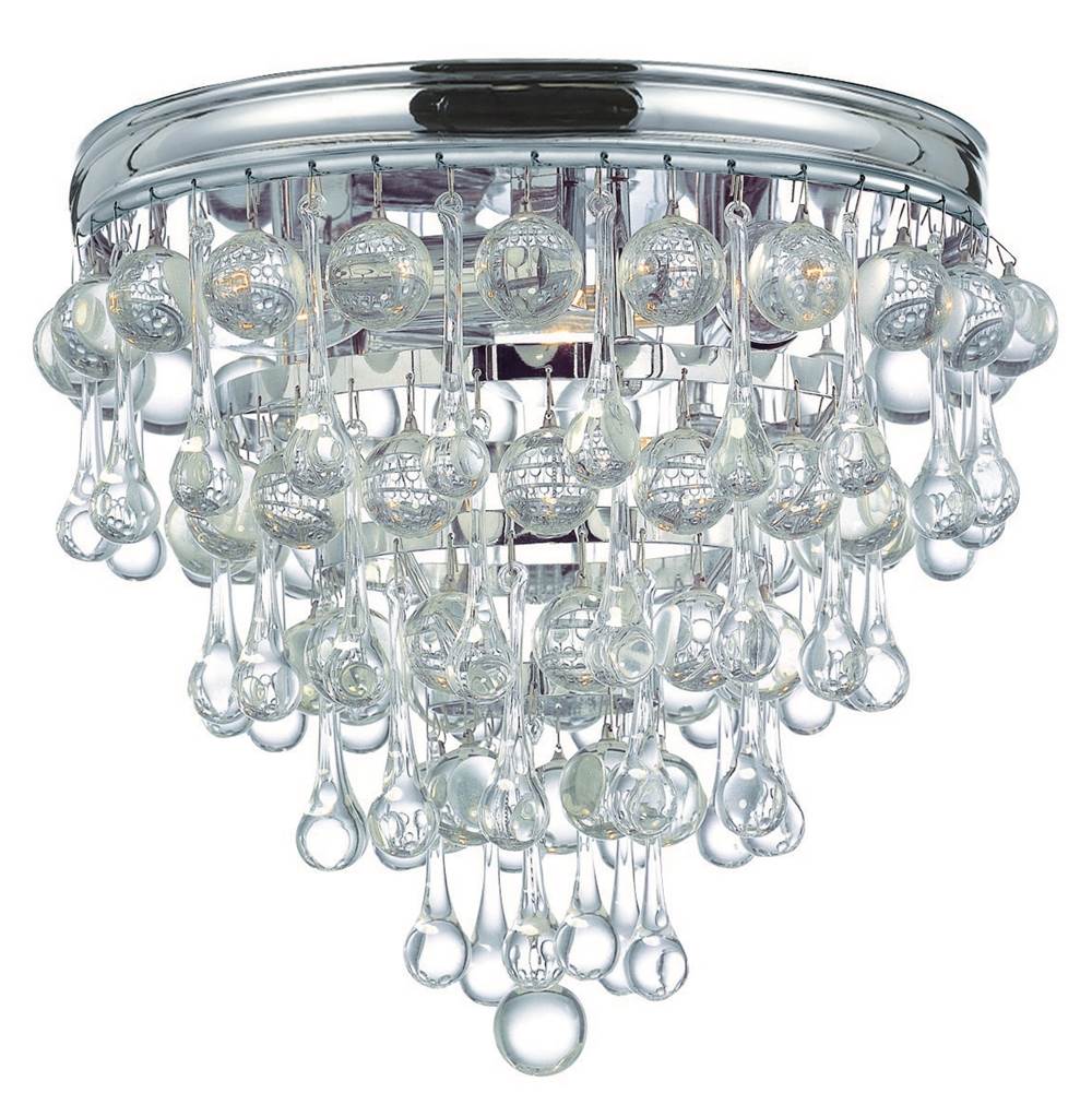 Crystorama 135-CH Polished Chrome Calypso 3 Light Crystal Teardrop Polished Chrome Ceiling Mount Image 1