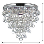 Crystorama Calypso 3 Light Crystal Teardrop Polished Chrome Ceiling Mount