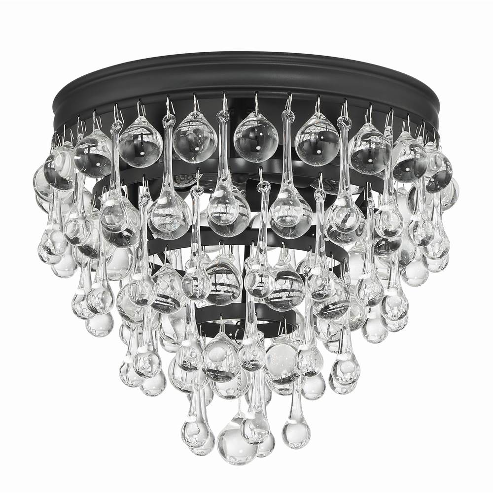 Crystorama Calypso 3 Light Crystal Teardrop Polished Chrome Ceiling Mount