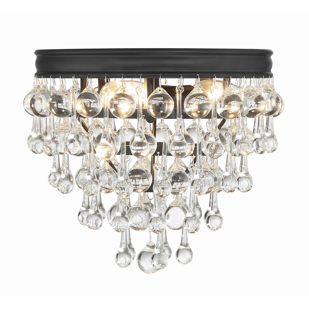 Crystorama 135-MK Matte Black Calypso 3 Light Matte Black Ceiling Mount Image 3