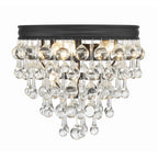 Crystorama 135-MK Matte Black Calypso 3 Light Matte Black Ceiling Mount Image 3