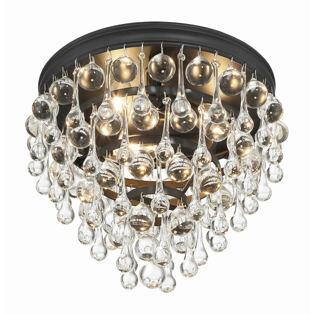 Crystorama 135-MK Matte Black Calypso 3 Light Matte Black Ceiling Mount Image 2
