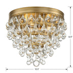Crystorama Calypso 3 Light Crystal Teardrop Polished Chrome Ceiling Mount