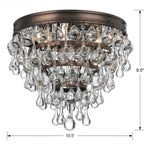 Crystorama Calypso 3 Light Crystal Teardrop Polished Chrome Ceiling Mount