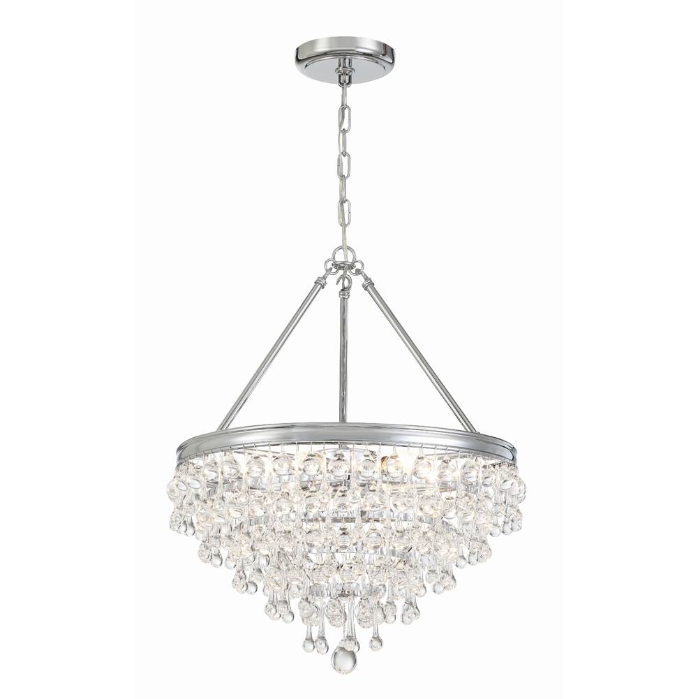 Crystorama 136-CH Polished Chrome Calypso 6 Light Crystal Teardrop Polished Chrome Chandelier Image 1