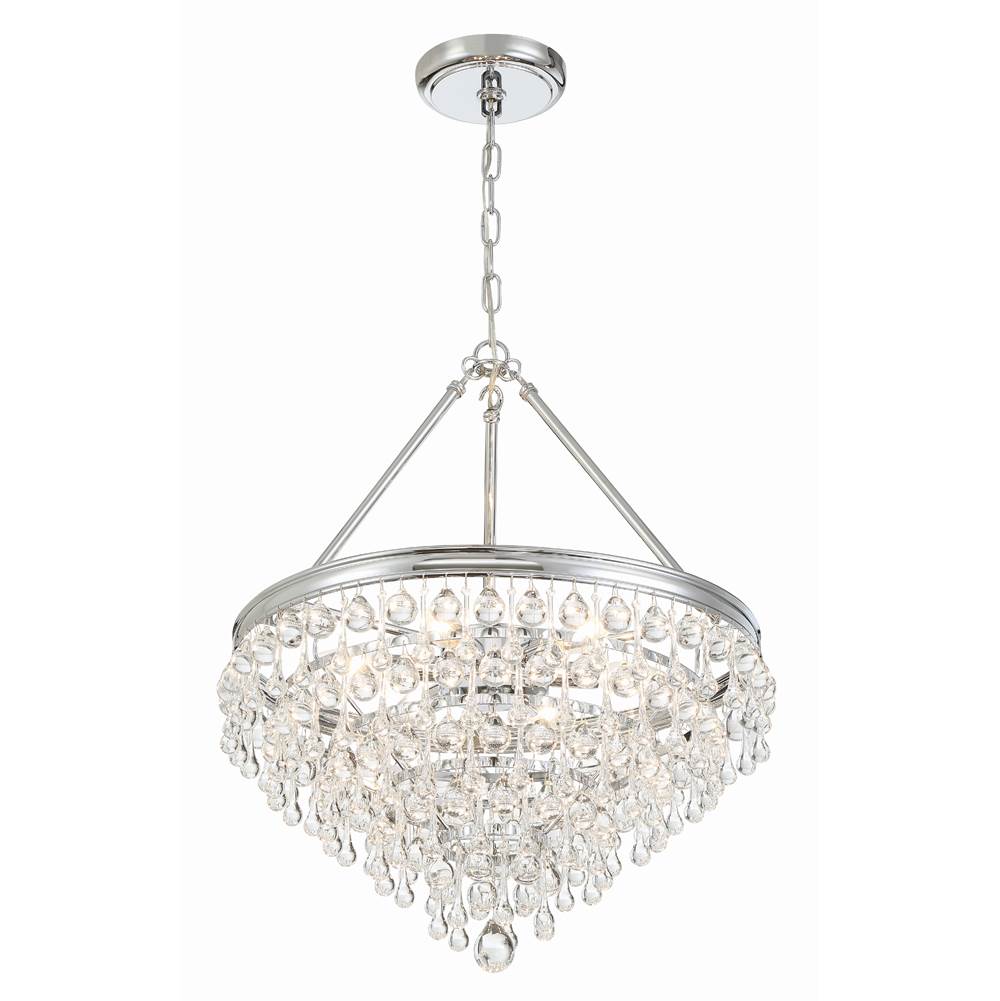 Crystorama Calypso 6 Light Crystal Teardrop Polished Chrome Chandelier