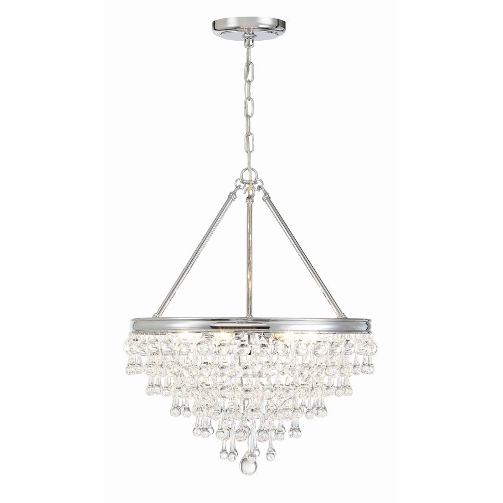 Crystorama 136-CH Polished Chrome Calypso 6 Light Crystal Teardrop Polished Chrome Chandelier Image 4