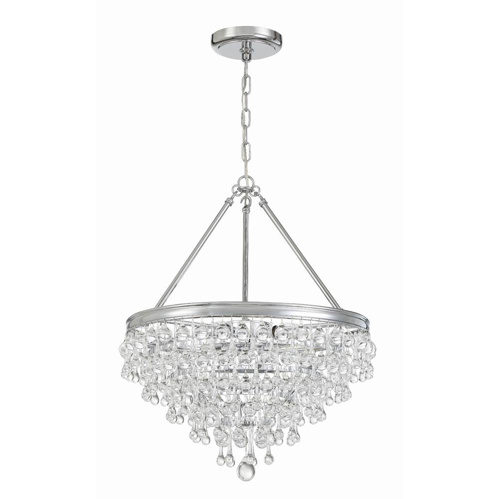 Crystorama 136-CH Polished Chrome Calypso 6 Light Crystal Teardrop Polished Chrome Chandelier Image 3