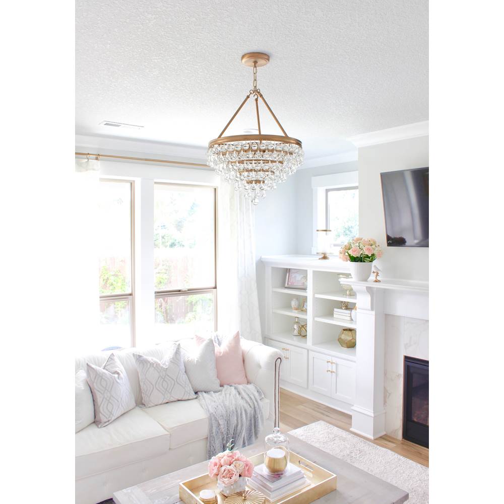 Crystorama Calypso 6 Light Crystal Teardrop Polished Chrome Chandelier