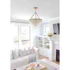 Crystorama Calypso 6 Light Crystal Teardrop Polished Chrome Chandelier