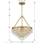 Crystorama 136-VG Vibrant Gold Calypso 6 Light Crystal Teardrop Vibrant Gold Chandelier Image 2